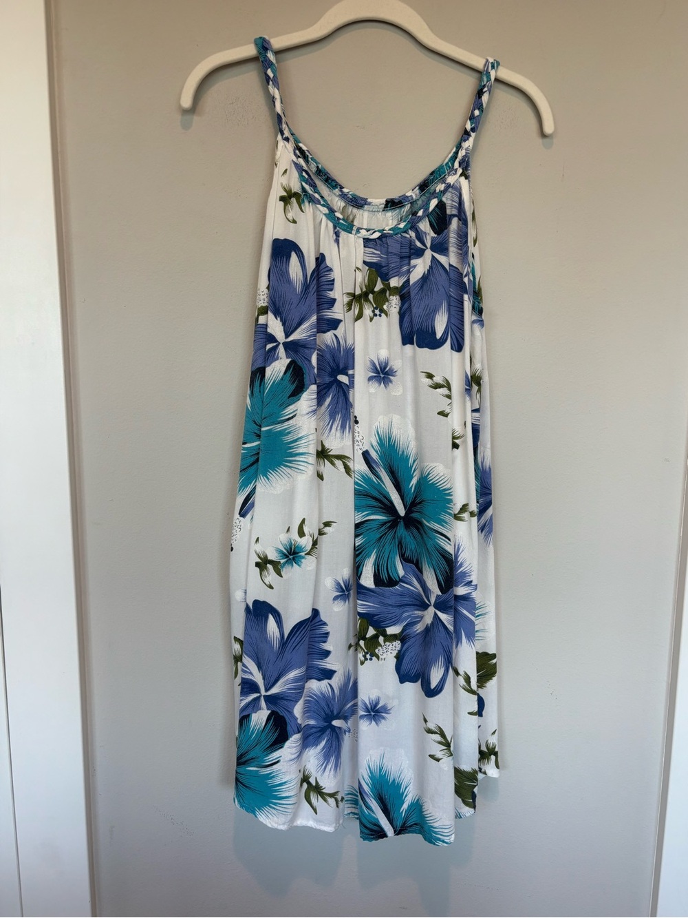 India Boutique White Maxi Dress with Blue & Teal Floral Print